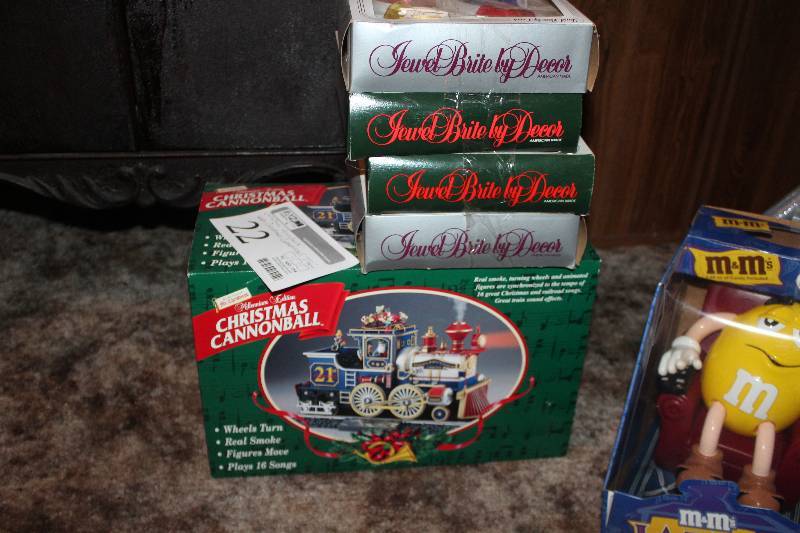 lot 22 image: Christmas Decorations Includes Cannonball Train