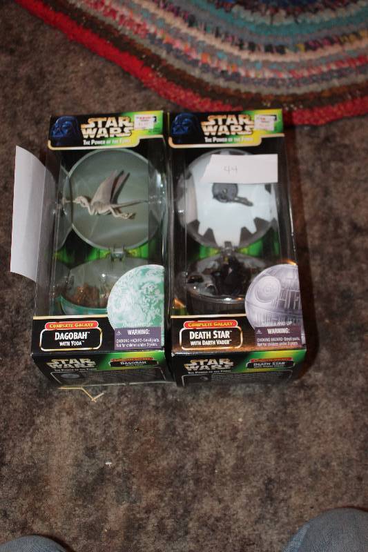 lot 44 image: Lot of (2) Star Wars Power Force Action Collectibles - Death Star, Dagobah