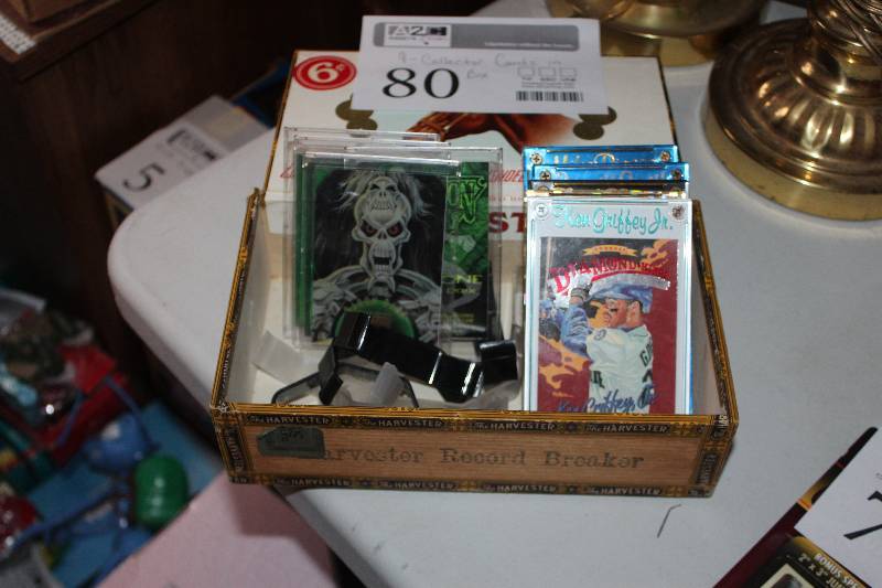 lot 80 image: Lot of (9) Collector Cards w Box - Football, Baseball, Movie