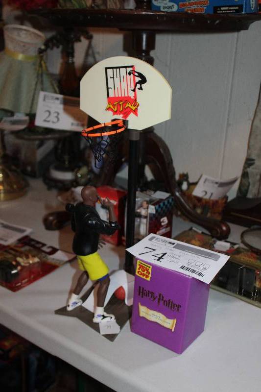 lot 74 image: Harry Potter Figurine, Shaq Attack Basketball Hoop
