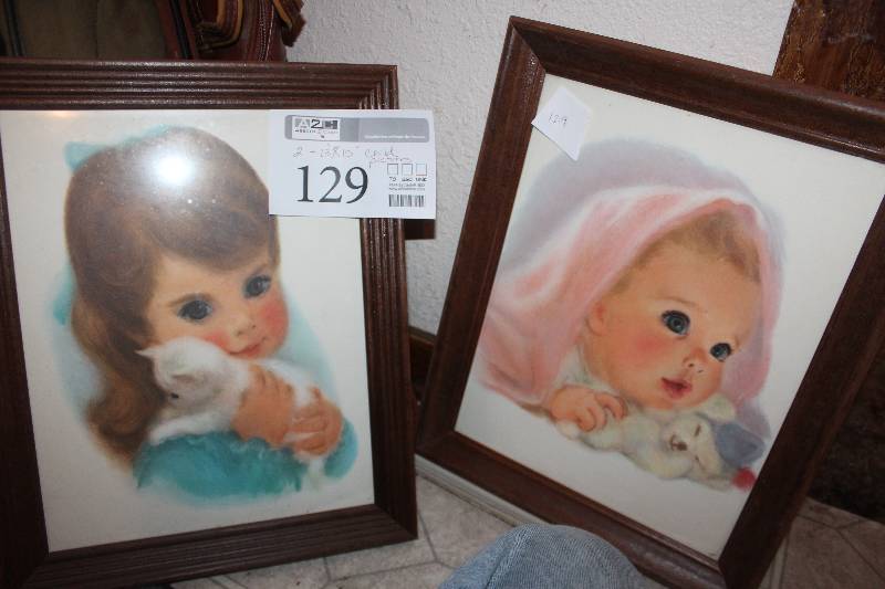 lot 129 image: Lot of (2) Framed Child Portraits
