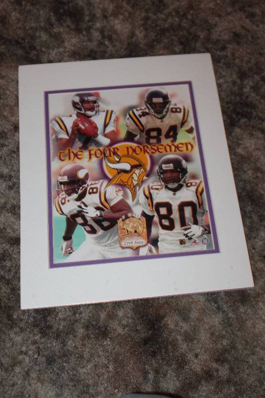 lot 134 image: The Four Norsemen Minnesota Vikings #27485000 Numbered Framed Wall Art