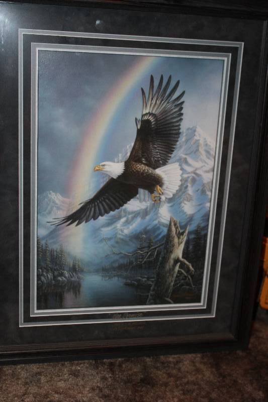 lot 130 image: The Promise by Meger Signed Framed Matted Wall Art