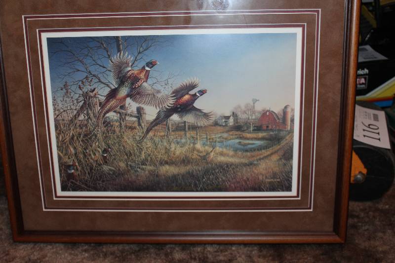 lot 143 image: Homestead 17 Sept. 1994 by Meger Signed Framed Matted Wall Art