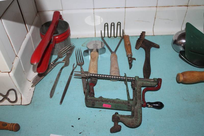 lot 177 image: Cooking Utensils - Grinder, Forks, Masher, Pizza Cutter, And More