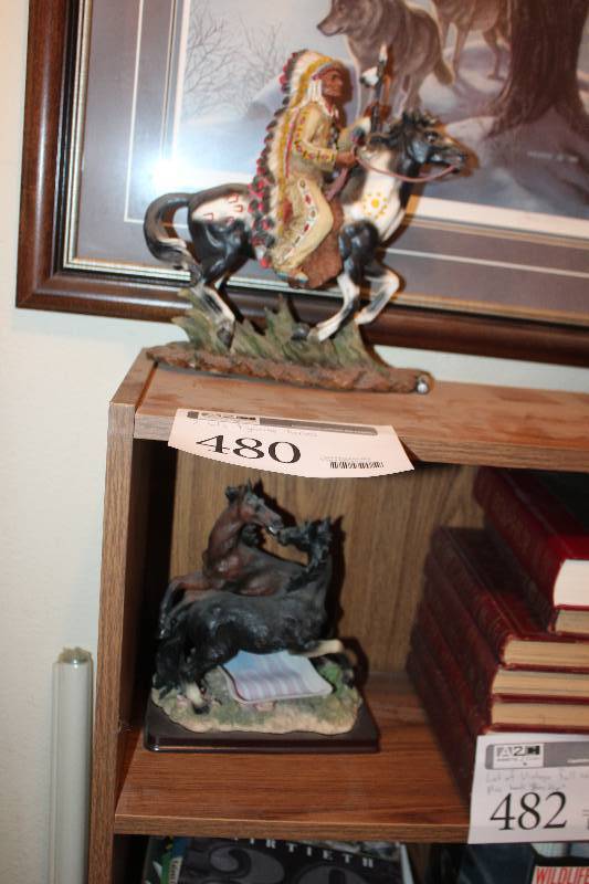 lot 480 image: Lot of (2) Table Decorations - Horses