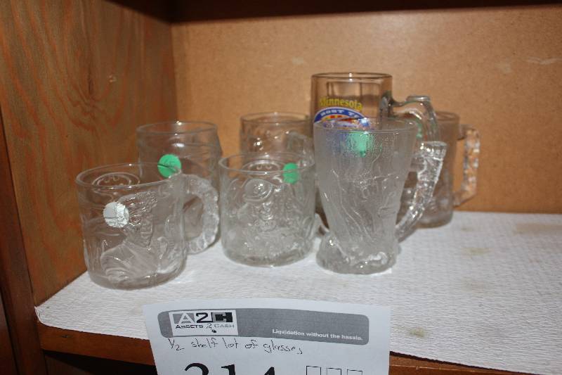 lot 314 image: 12-Shelf Lot of Glassware
