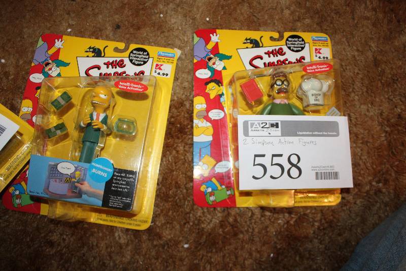 lot 558 image: Lot of (2) The Simpsons Action Figure Sets - Mr. Burns, Ned Flanders