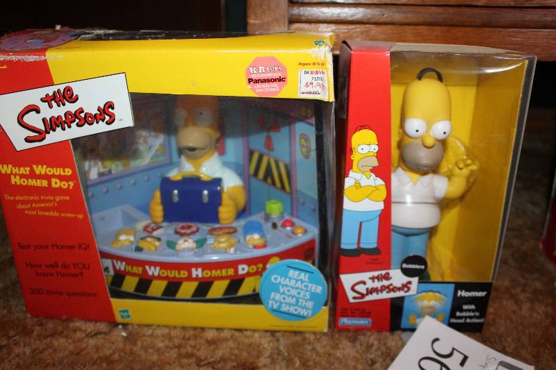 lot 560 image: Lot of (2) The Simpsons Homer Action Figures, Bobble-head