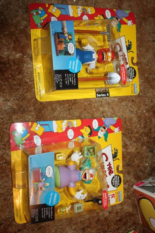 lot 557 image: Lot of (2) The Simpsons Action Figure Sets - Willie Groundskeeper, Krusty The Clown
