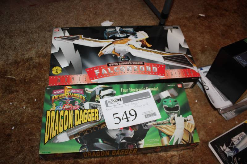 lot 549 image: Lot of (2) Power Rangers Action Figures - Dagger, Falconzord