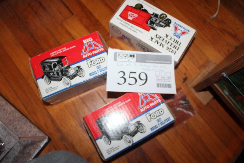 lot 359 image: Lot of (3) Big A Auto Parts Replica Cars