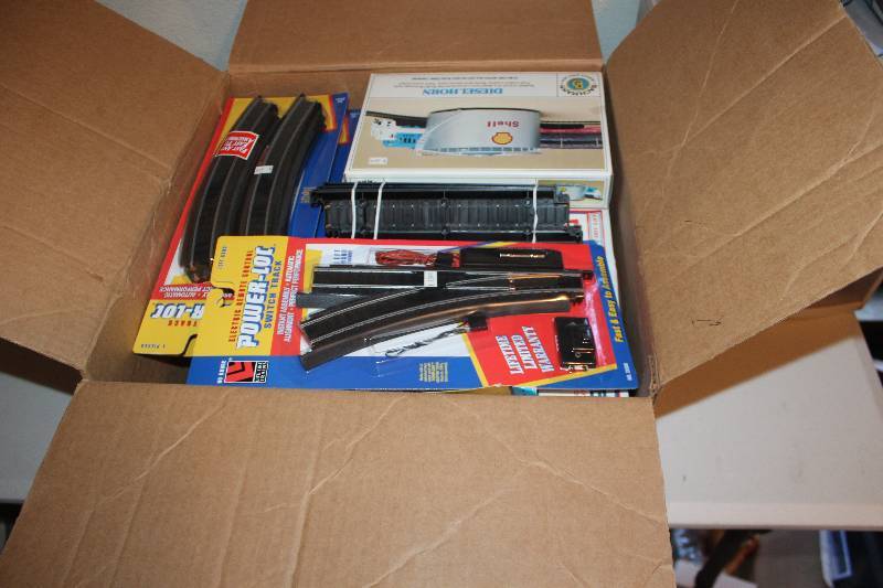 lot 504 image: HO Scale Electric Train Set - Trains, Track, Buildings, Controllers, And More