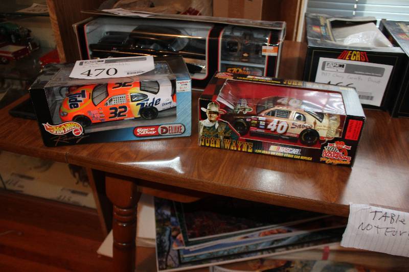 lot 470 image: Lot of (2) 118 NASCAR Die-Cast Cars - Hot Wheels #32 Tide, Racing Champions #40 John Wayne