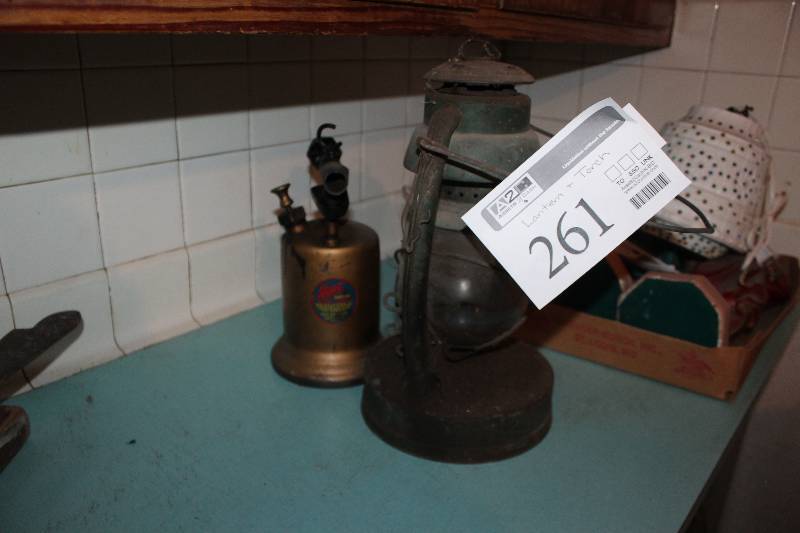 lot 261 image: Lantern, Hand Torch