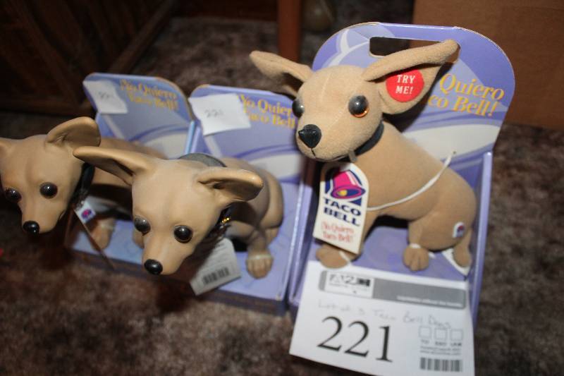 lot 221 image: Lot of (3) Taco Bell Dog Figures