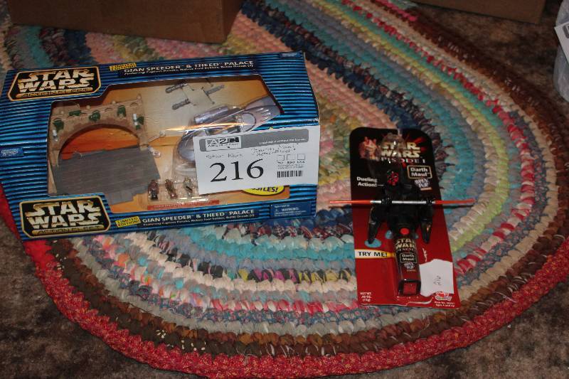 lot 216 image: Lot of (2) Star Wars Action Figures - Darth Maul, Action Fleet