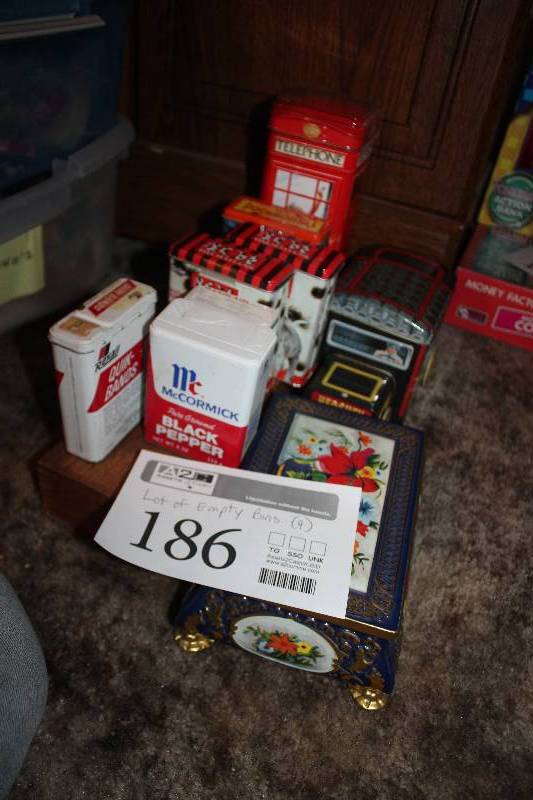 lot 186 image: Lot of (9) Empty Storage Bins