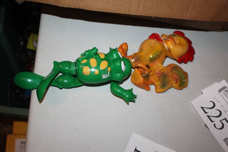 lot 187 image: Rubber Frog & Chicken Decoration