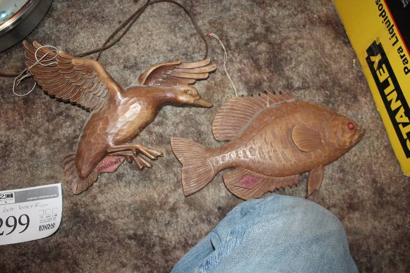 lot 299 image: Grain Belt Beer Duck & Fish Decorations