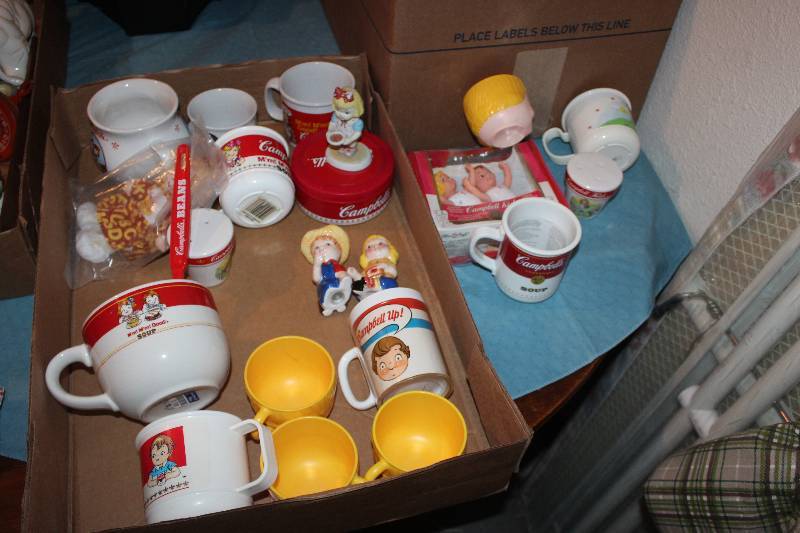 lot 1038 image: Campbells Soup Collectibles - Mugs, Bowls, Figurines