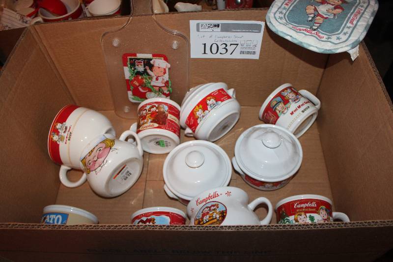 lot 1037 image: Campbells Soup Collectibles - Mugs, Bowls