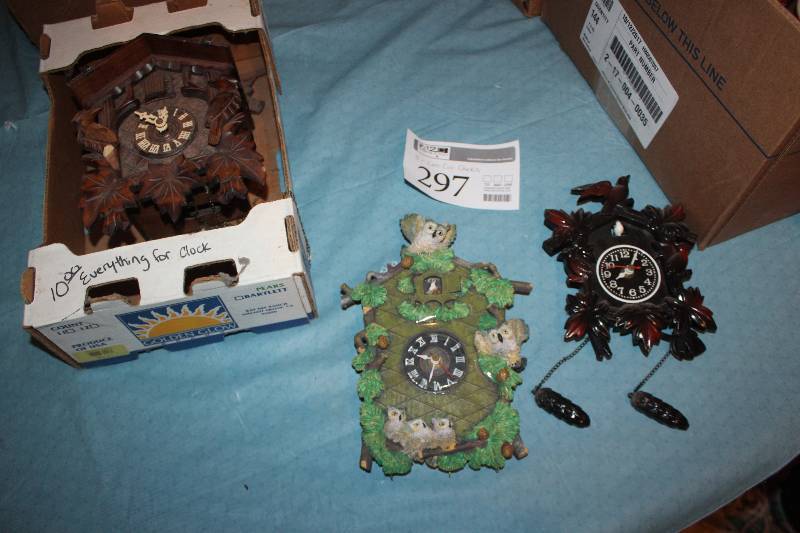 lot 297 image: Lot of (3) Cuckoo Clocks