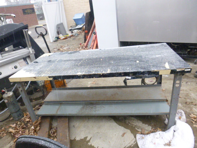 lot 168 image: Metal  Work Table with Outlet