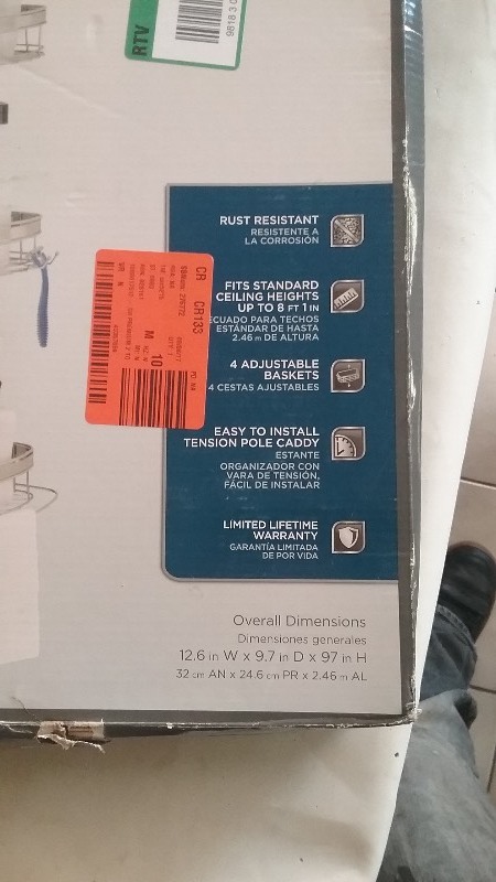 Glacier Bay Shower Pole Caddy