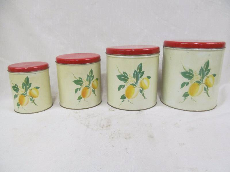 lot 107 image: vintage canister set