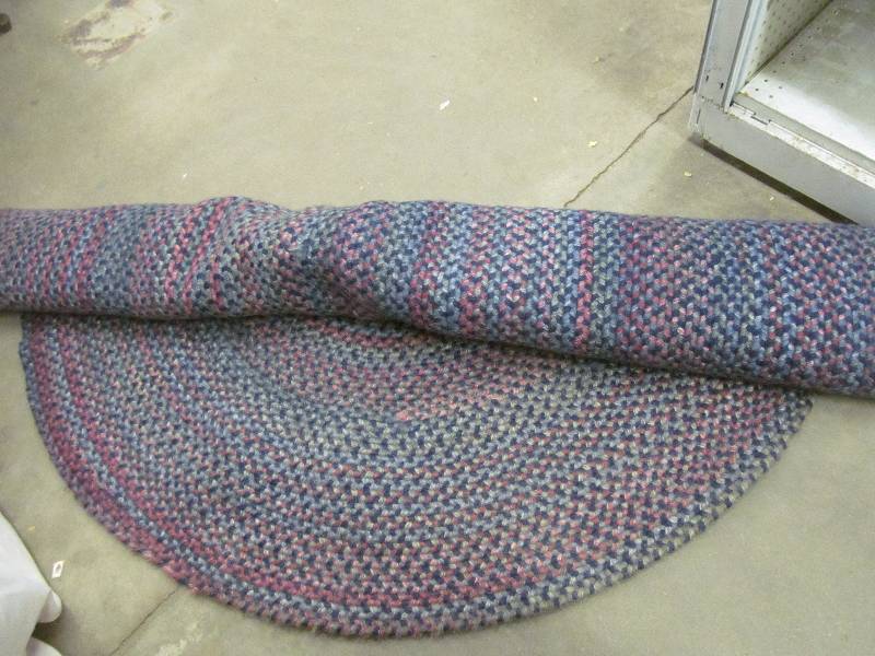 lot 195 image: vintage oval braided rug
