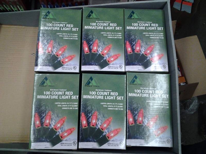 lot 51 image: 12-Boxes 100 Count Mini Lights (Red)