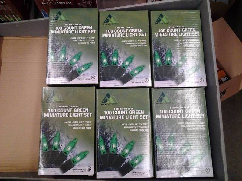 lot 53 image: 12-Boxes 100 Count Mini Lights (Green)
