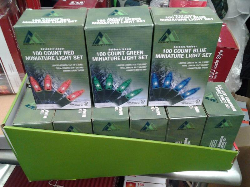 lot 55 image: 6-Red, 6-Blue, 2-Green Boxes 100 Count Mini Lights