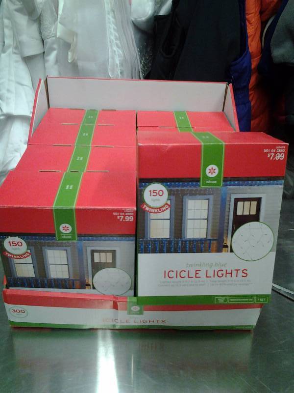 lot 80 image: 8-Boxes 150 Count Twinkling Blue Icicle Lights