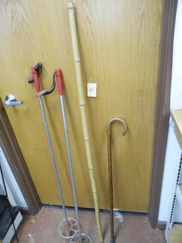 Ski Poles - Bamboo Pole - Cane - Joist Hangers