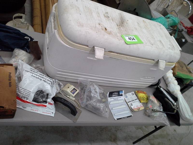 lot 454 image: Cooler and Misc. Items Lot