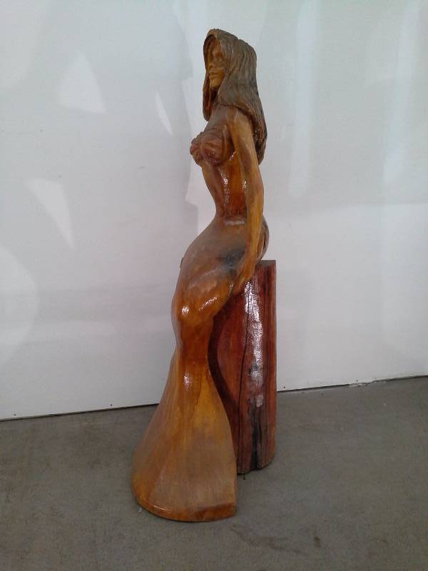 lot 706 image: Wooden Mermaid Sculpture #1