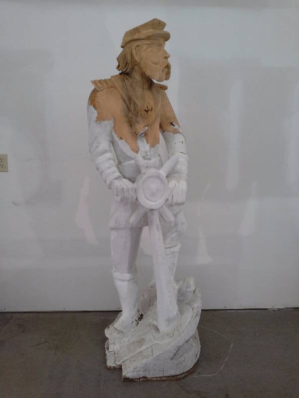 lot 703 image: Wooden Sailor Carved Sculpture