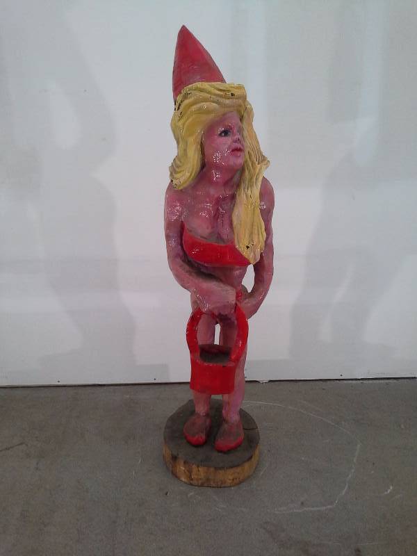 lot 708 image: Wooden Elfish Woman Sculpture