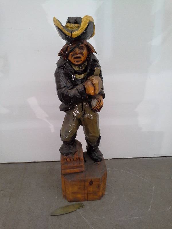 lot 710 image: Wooden Pirate Sculpture