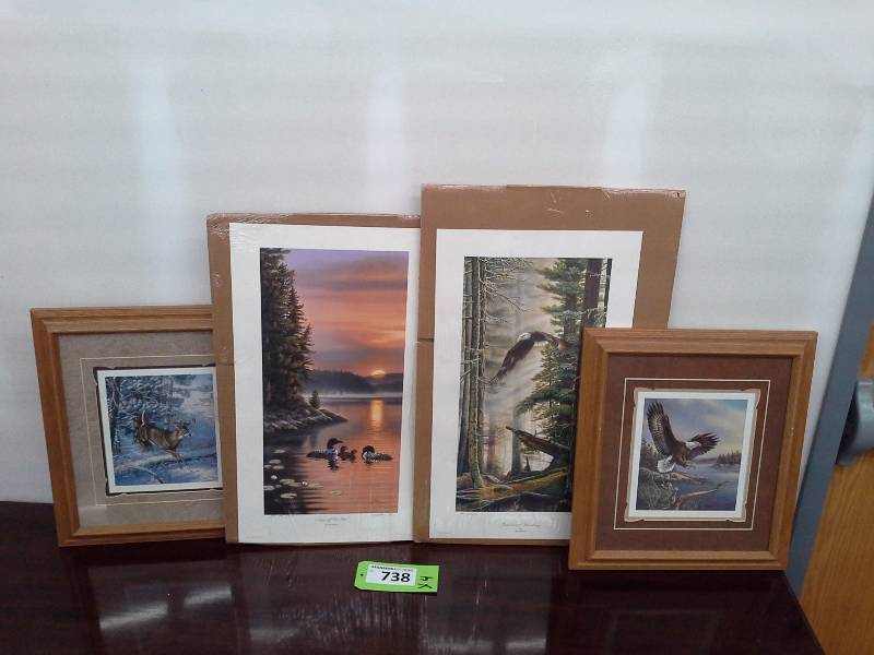 lot 738 image: Wildlife Prints (4)