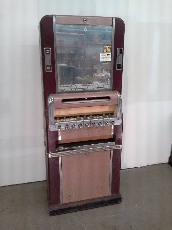 lot 741 image: Antique Cigarette Vending Machine