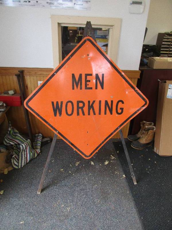 lot 16 image: Men Working Sign