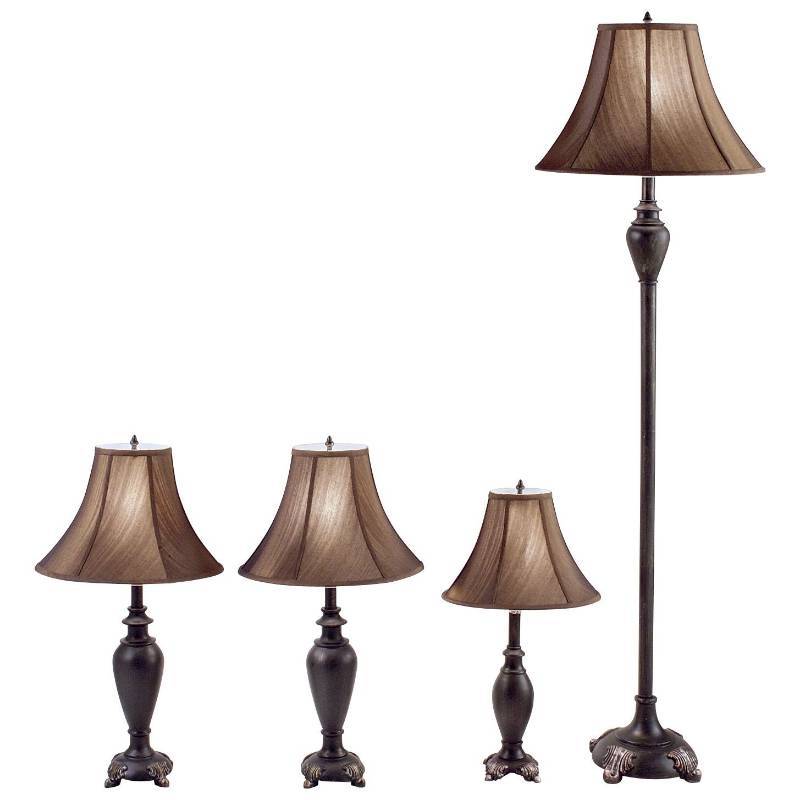 lot 213 image: MLD Tuscany 4p Lamp Set w Bulbs, MSRP $139.99