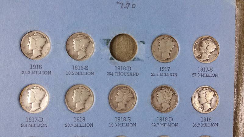 (72) Mercury Silver Dime Collection