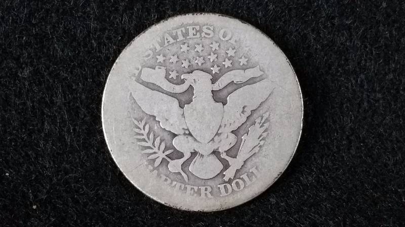 1909 P Barber Silver Quarter