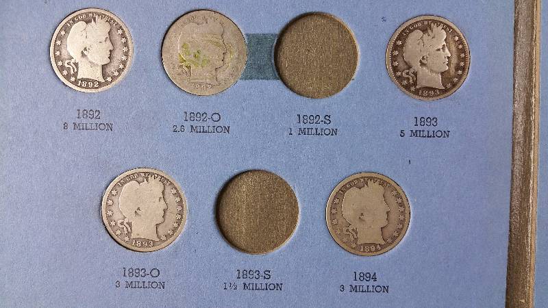 (29) Barber Silver Quarter Collection 1892 - 1905