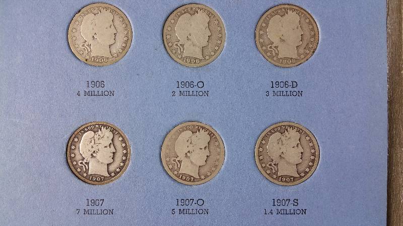 (26) Barber Silver Quarter Collection 1906 - 1916