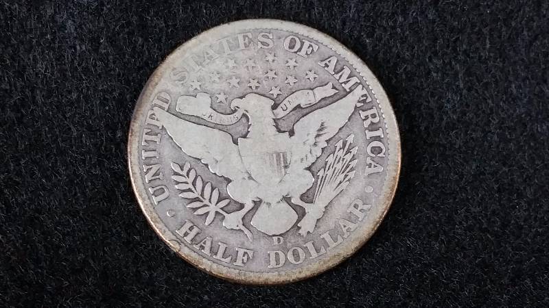 1907 D Barber Silver Half Dollar